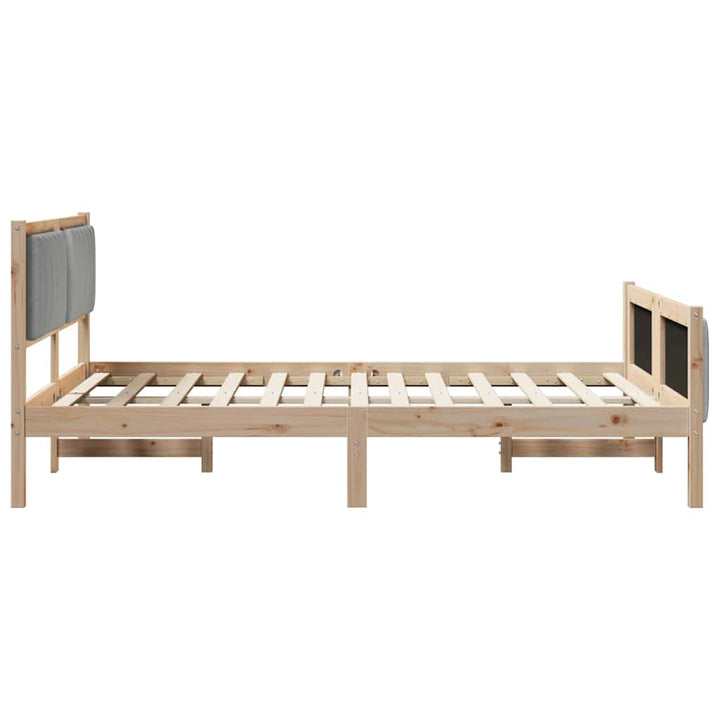 Sengestel Brun og lys grå 140 x 190 cm Massivt fyrretræ