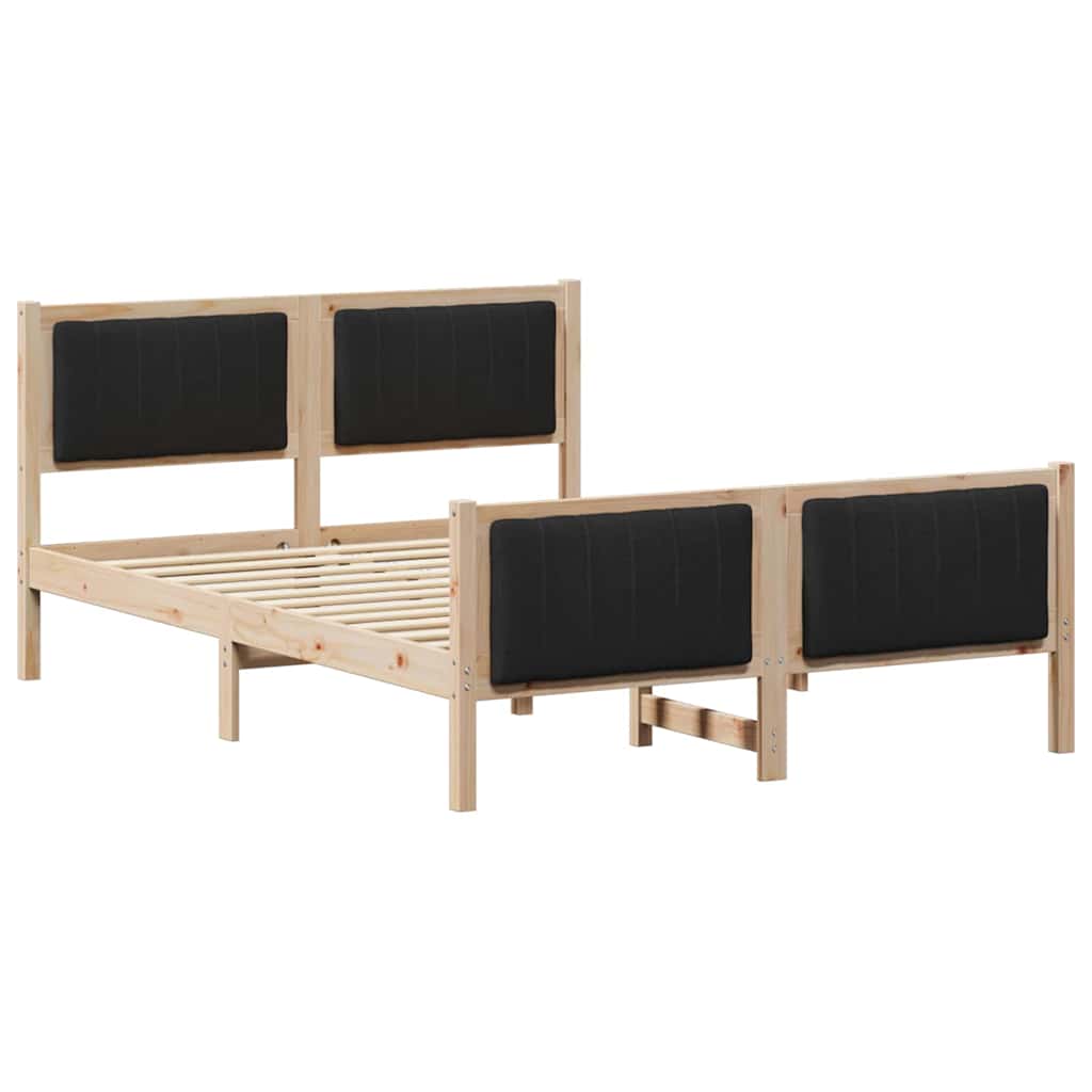 Sengestel Brun og sort 140 x 190 cm Massivt fyrretræ