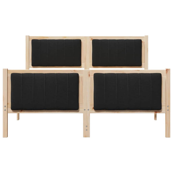 Sengestel Brun og sort 140 x 190 cm Massivt fyrretræ