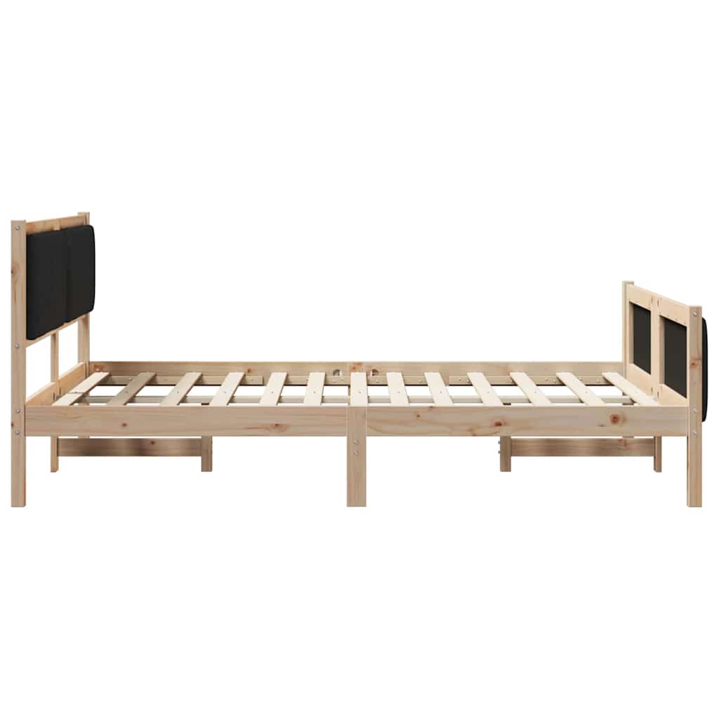 Sengestel Brun og sort 140 x 190 cm Massivt fyrretræ