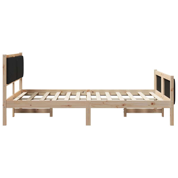 Sengestel Brun og sort 140 x 190 cm Massivt fyrretræ