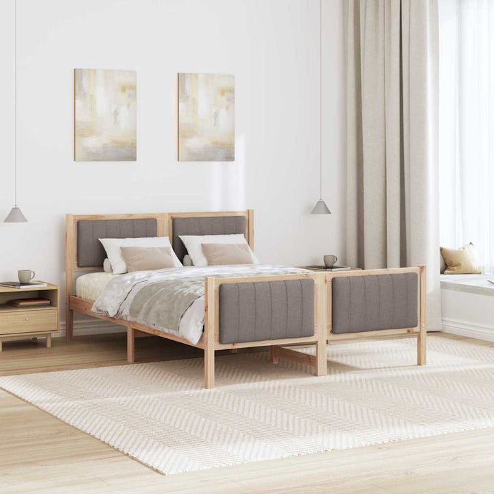 Sengestel Brun og taupe 140 x 190 cm Massivt fyrretræ