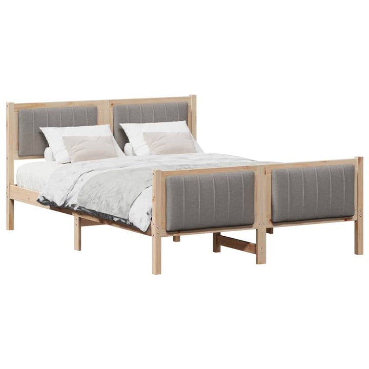 Sengestel Brun og taupe 140 x 190 cm Massivt fyrretræ