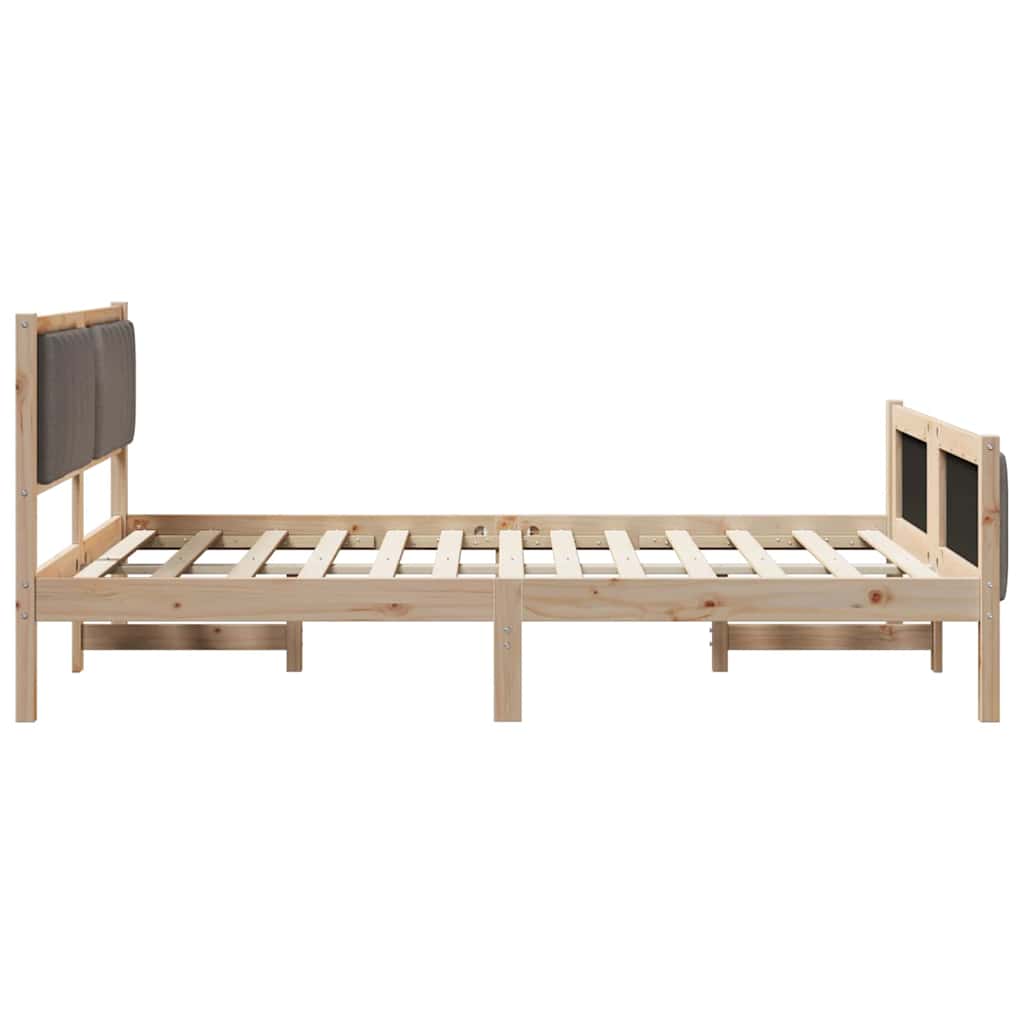 Sengestel Brun og taupe 140 x 190 cm Massivt fyrretræ