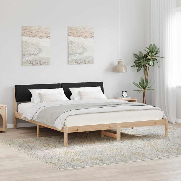 Sengestel Brun og sort 200 x 200 cm Massivt fyrretræ