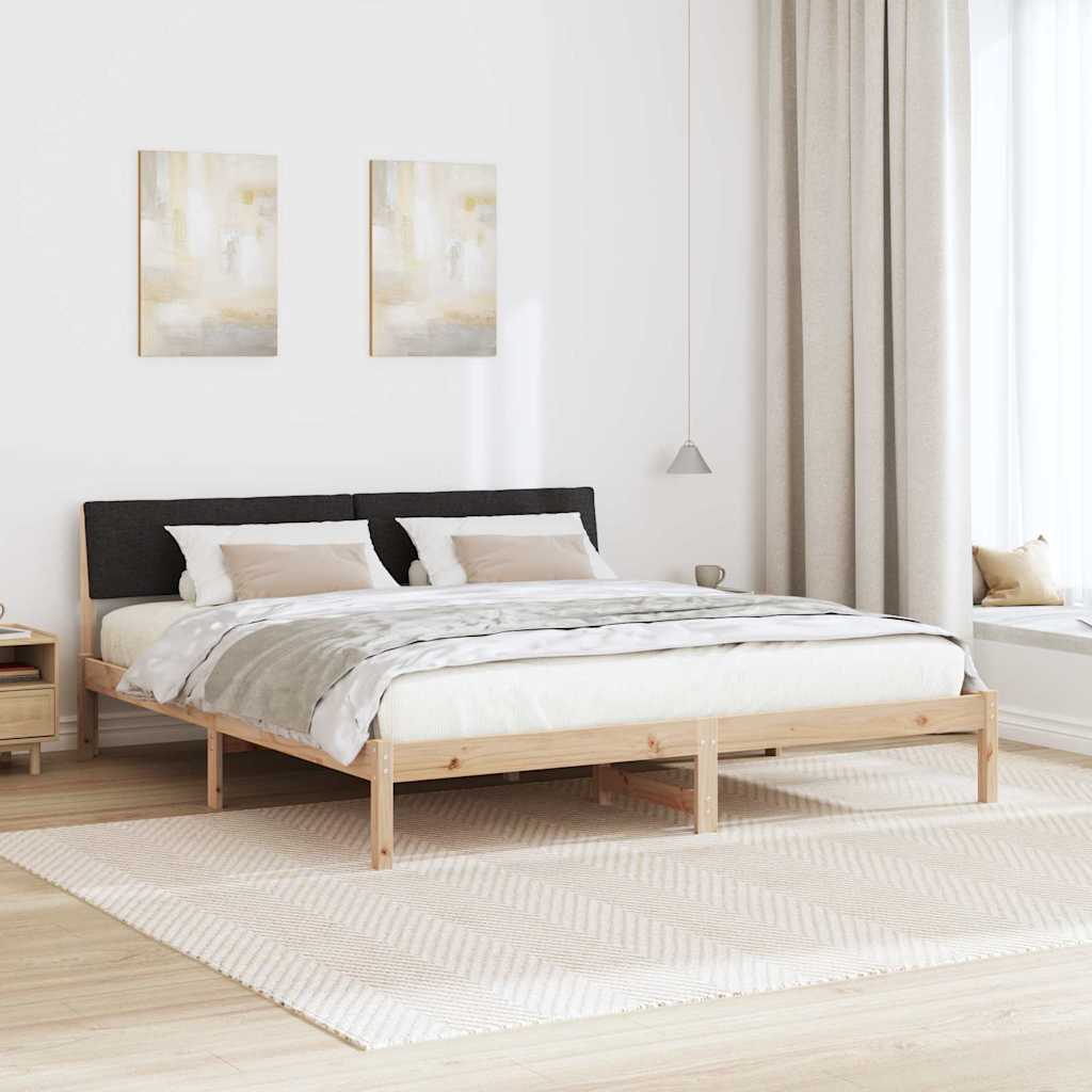 Sengestel Brun og sort 200 x 200 cm Massivt fyrretræ