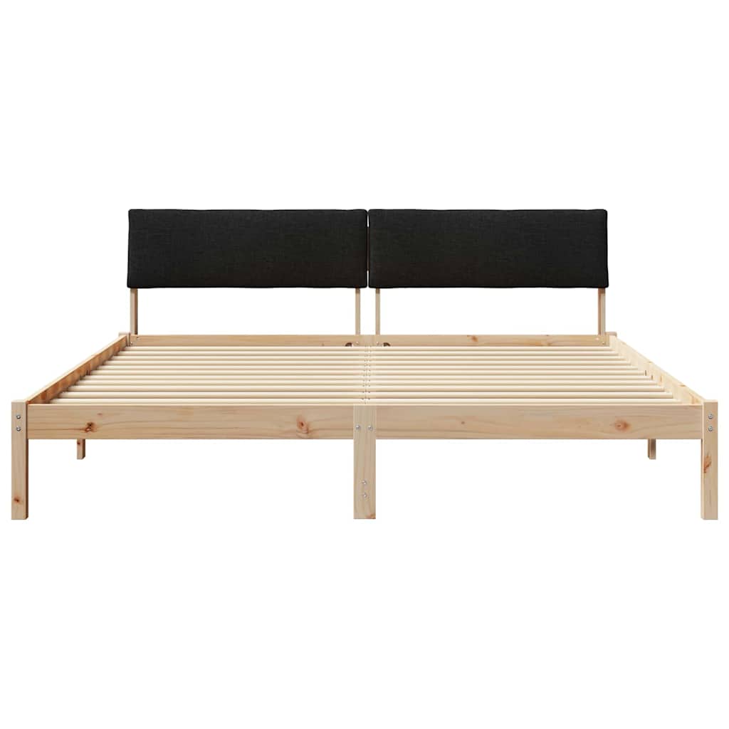 Sengestel Brun og sort 200 x 200 cm Massivt fyrretræ