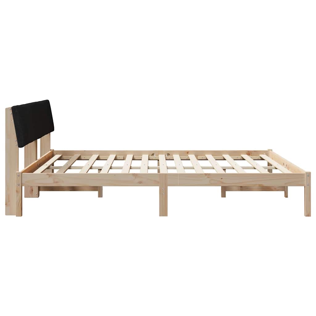 Sengestel Brun og sort 200 x 200 cm Massivt fyrretræ