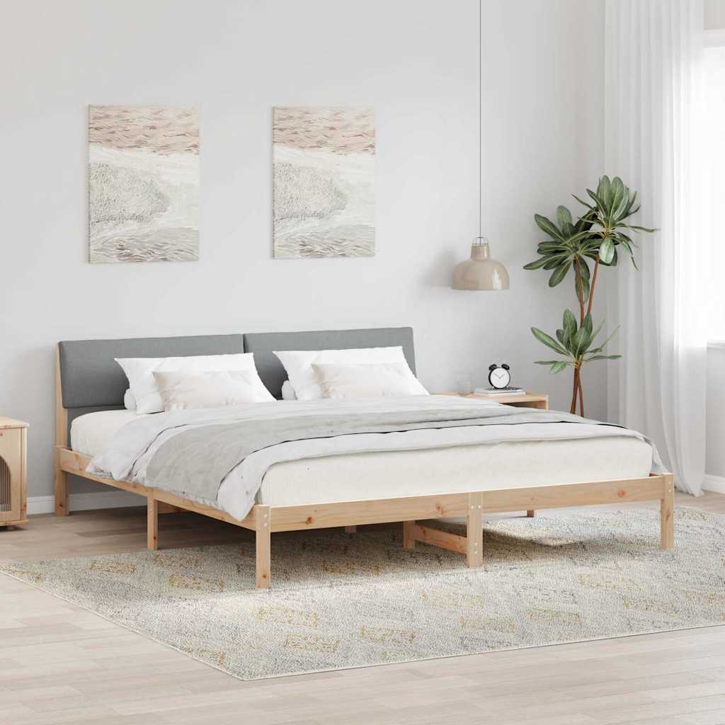Sengestel Brun og lys grå 180 x 200 cm Massivt fyrretræ