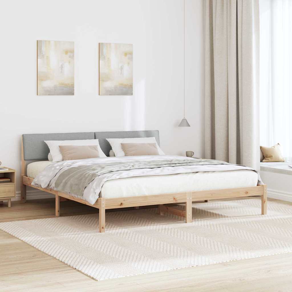 Sengestel Brun og lys grå 180 x 200 cm Massivt fyrretræ