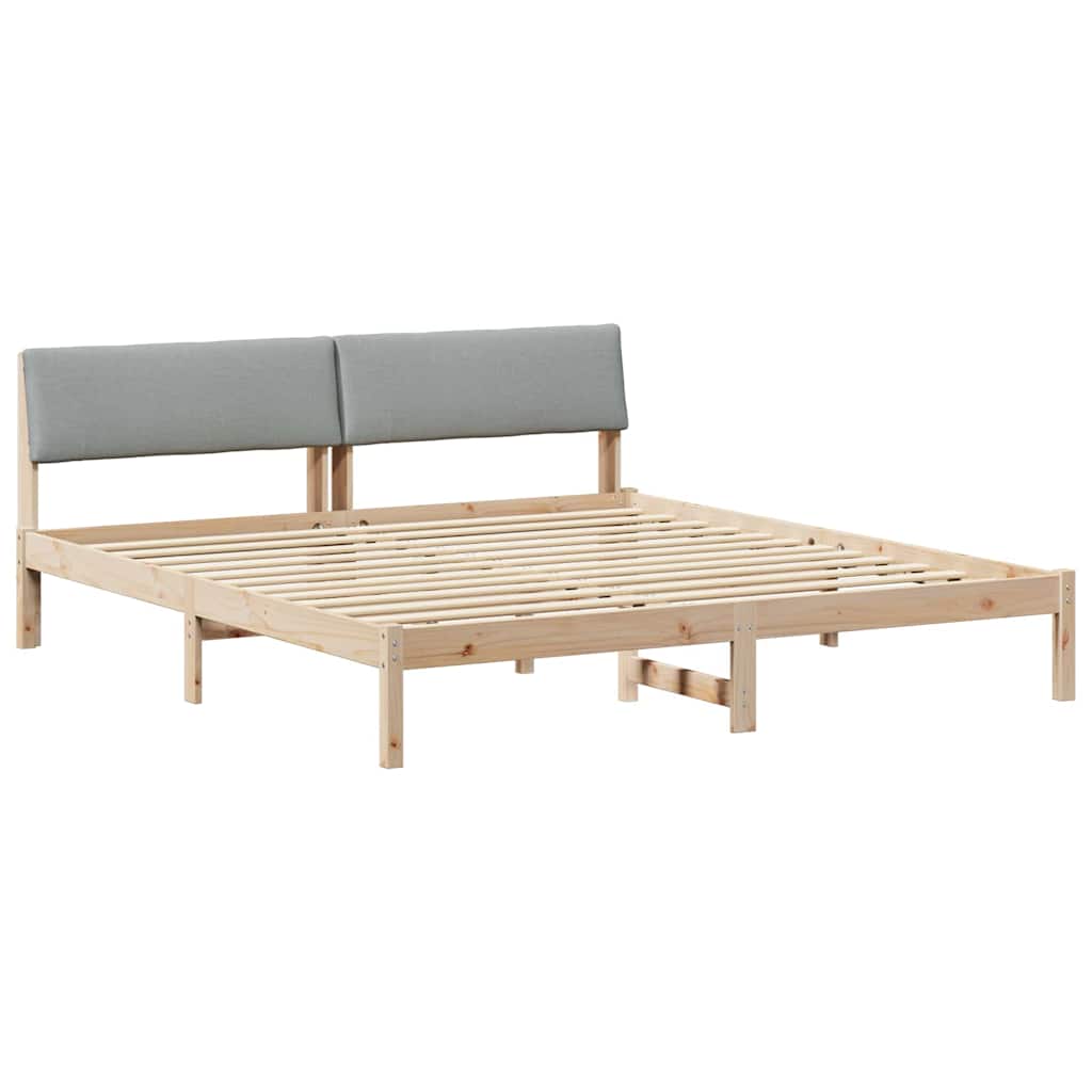 Sengestel Brun og lys grå 180 x 200 cm Massivt fyrretræ
