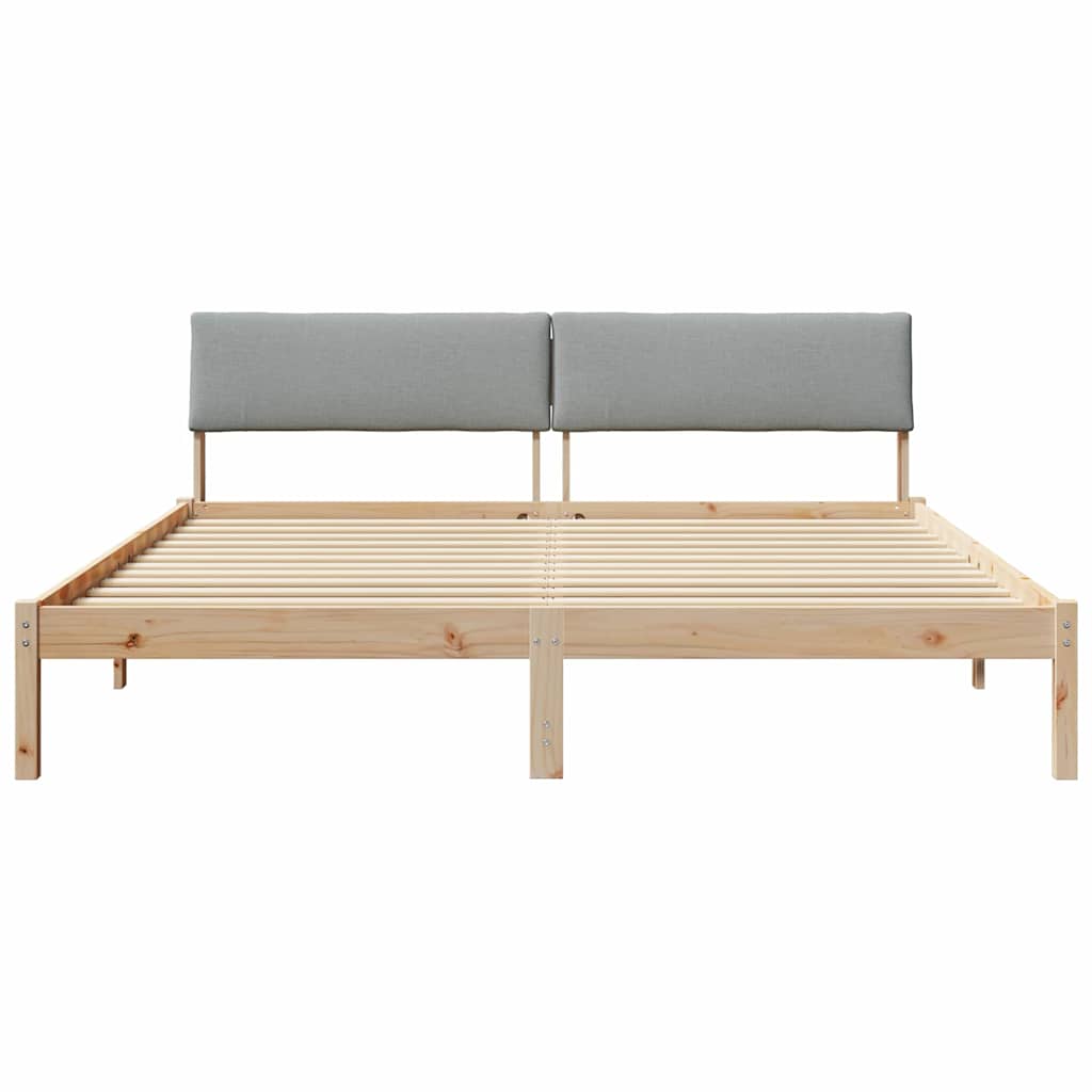 Sengestel Brun og lys grå 180 x 200 cm Massivt fyrretræ