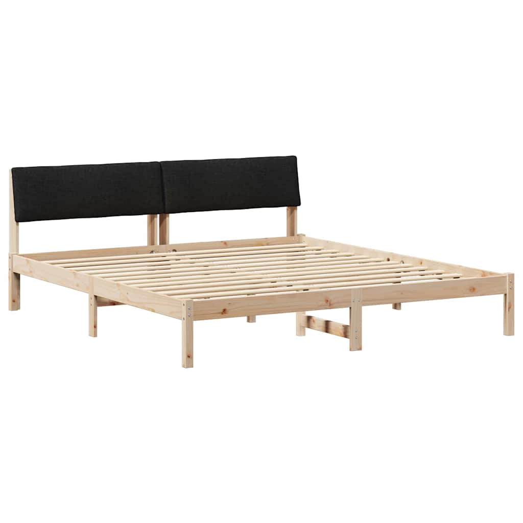 Sengestel Brun og sort 180 x 200 cm Massivt fyrretræ