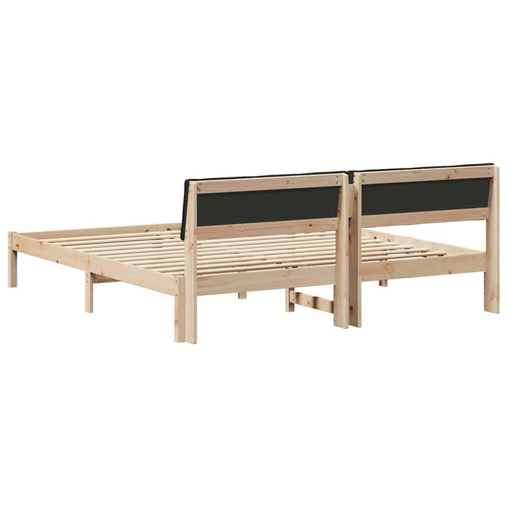 Sengestel Brun og sort 180 x 200 cm Massivt fyrretræ