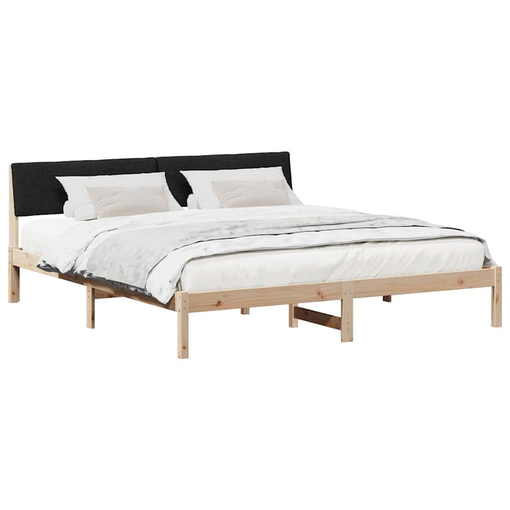 Sengestel Brun og sort 180 x 200 cm Massivt fyrretræ