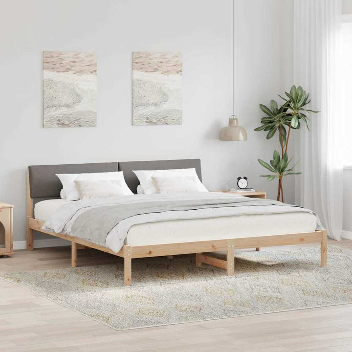 Sengestel Brun og taupe 180 x 200 cm Massivt fyrretræ