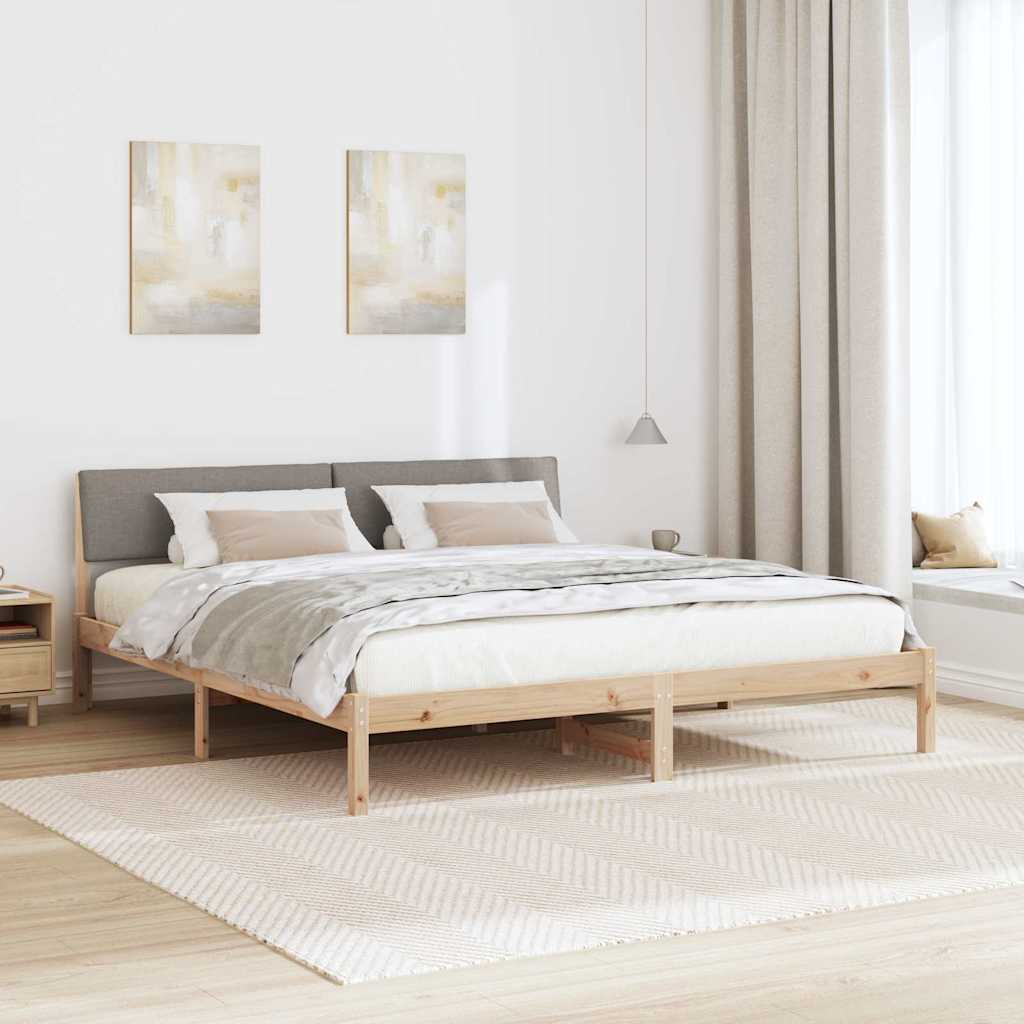 Sengestel Brun og taupe 180 x 200 cm Massivt fyrretræ