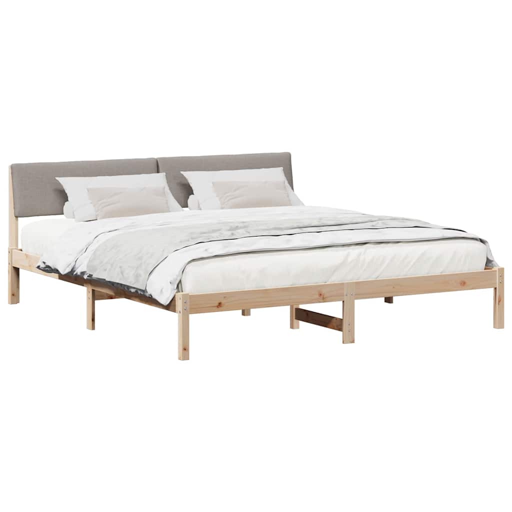 Sengestel Brun og taupe 180 x 200 cm Massivt fyrretræ