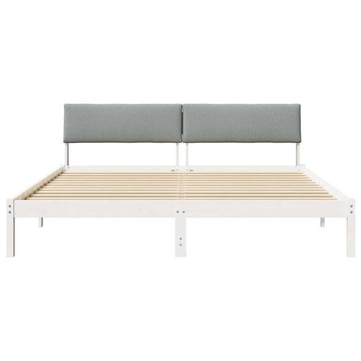 Sengestel Hvid og lys grå 180 x 200 cm Massivt fyrretræ