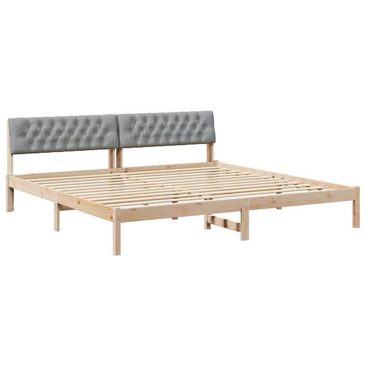 Sengestel Brun og lys grå 200 x 200 cm Massivt fyrretræ