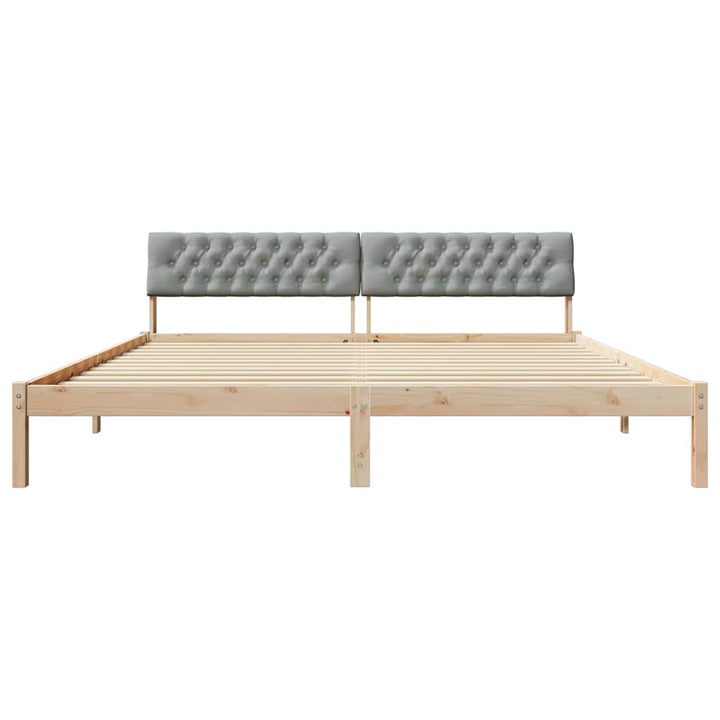 Sengestel Brun og lys grå 200 x 200 cm Massivt fyrretræ