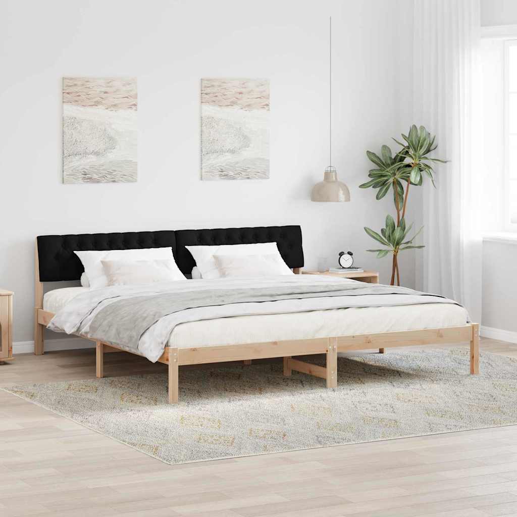 Sengestel Brun og sort 200 x 200 cm Massivt fyrretræ