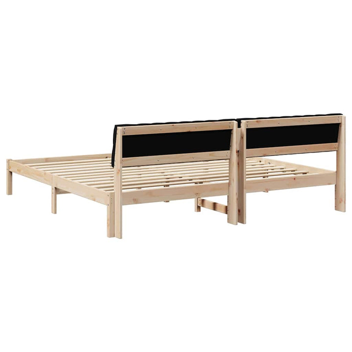 Sengestel Brun og sort 200 x 200 cm Massivt fyrretræ