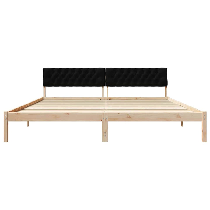 Sengestel Brun og sort 200 x 200 cm Massivt fyrretræ