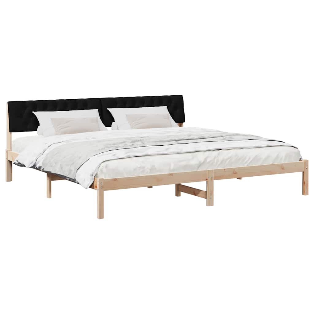 Sengestel Brun og sort 200 x 200 cm Massivt fyrretræ