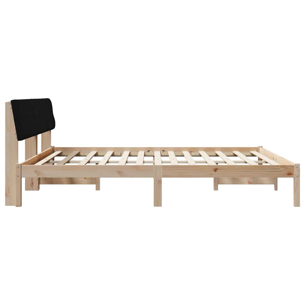 Sengestel Brun og sort 200 x 200 cm Massivt fyrretræ