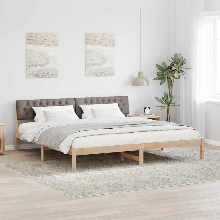 Sengestel Brun og taupe 200 x 200 cm Massivt fyrretræ