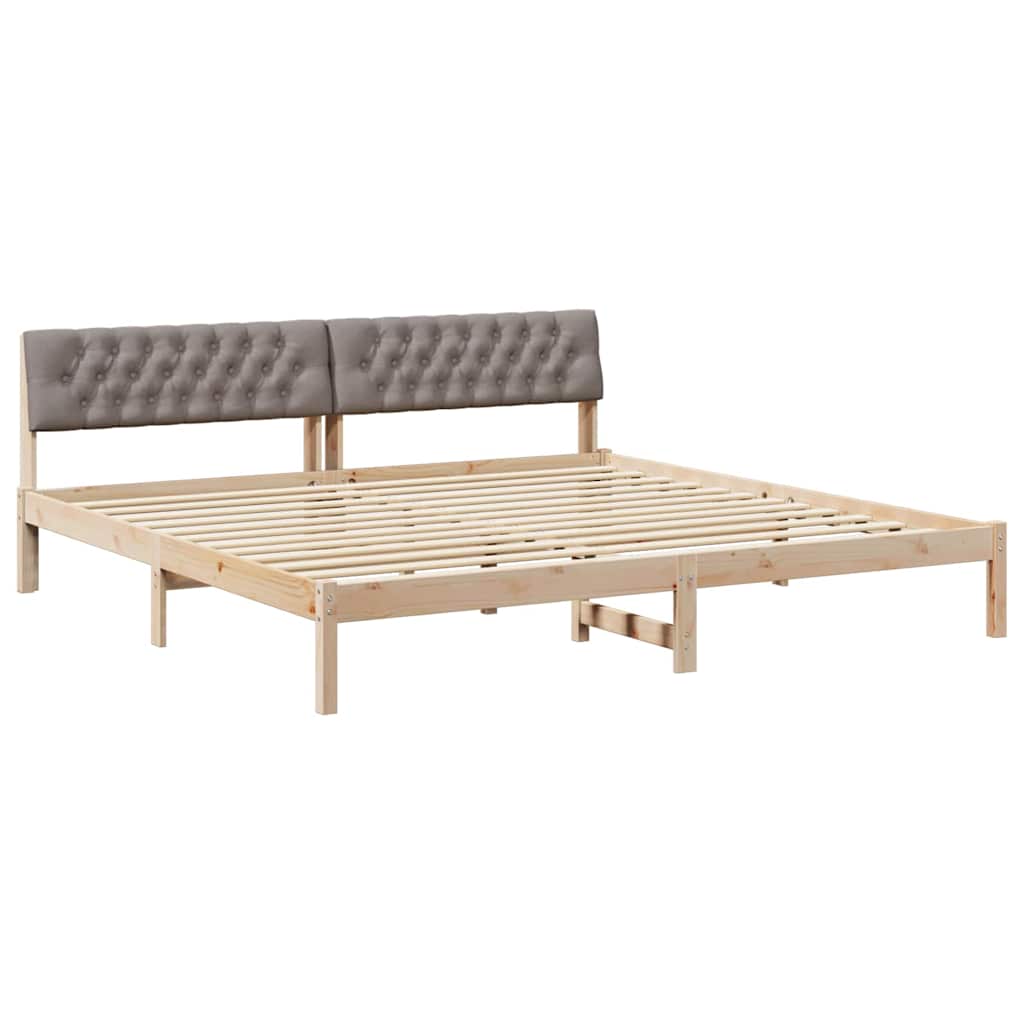 Sengestel Brun og taupe 200 x 200 cm Massivt fyrretræ