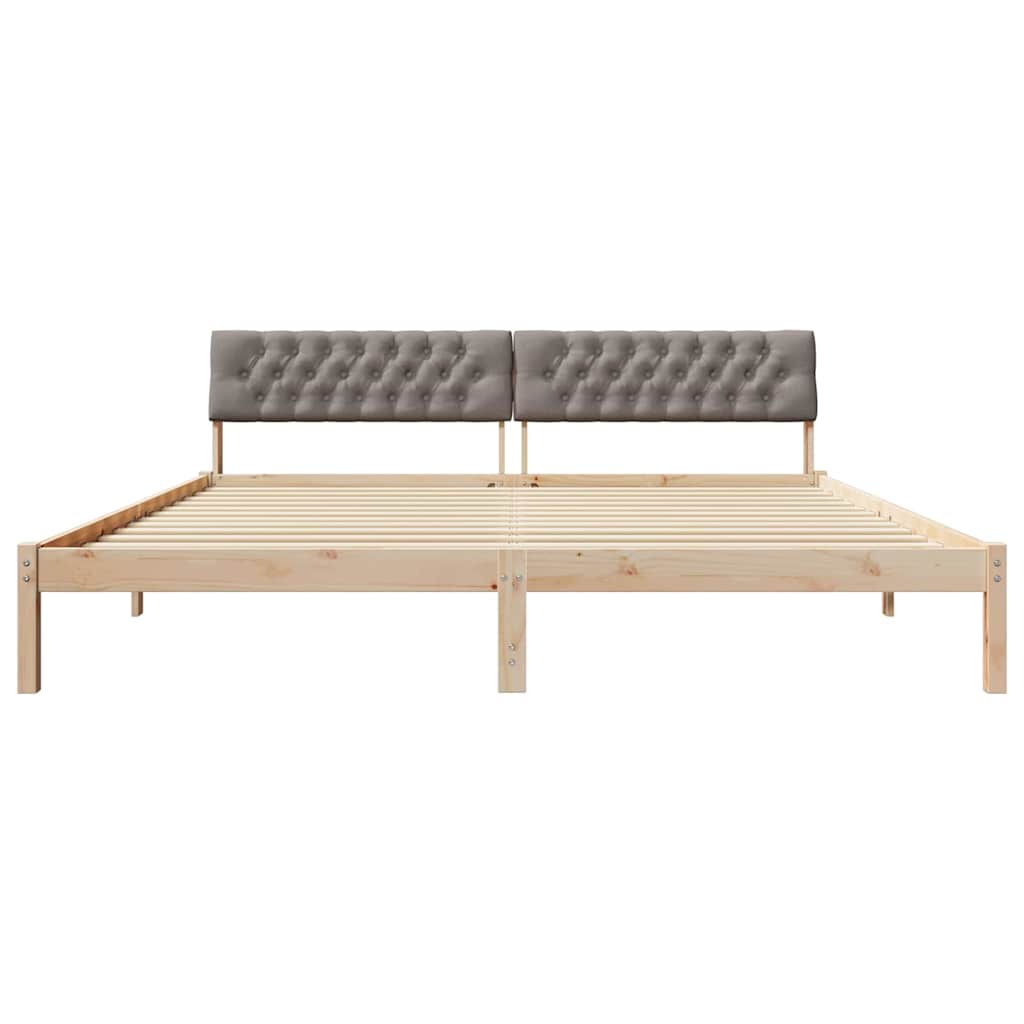 Sengestel Brun og taupe 200 x 200 cm Massivt fyrretræ