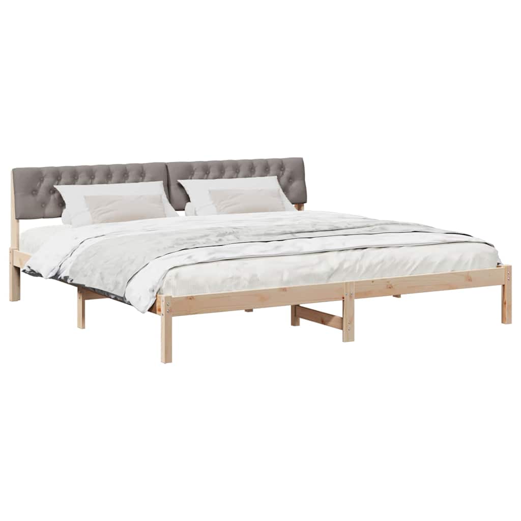 Sengestel Brun og taupe 200 x 200 cm Massivt fyrretræ