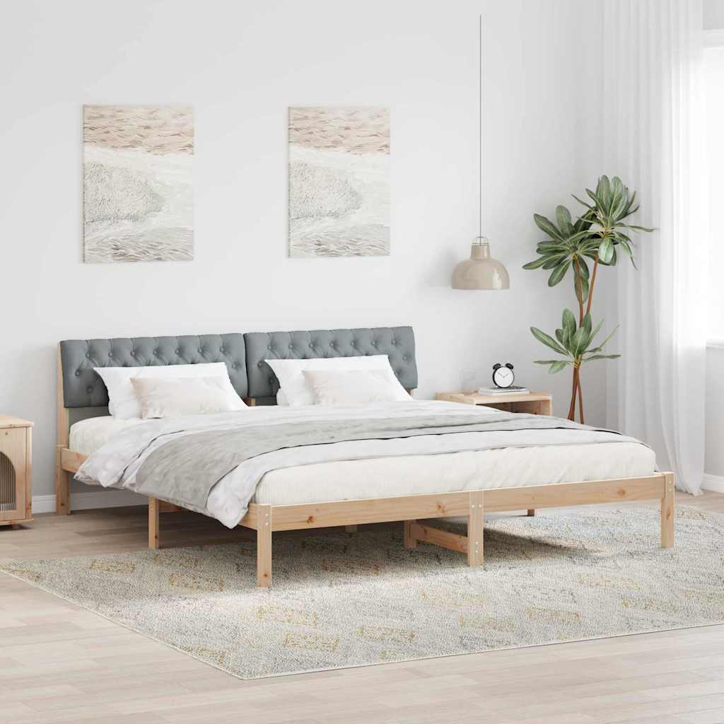 Sengestel Brun og lys grå 180 x 200 cm Massivt fyrretræ