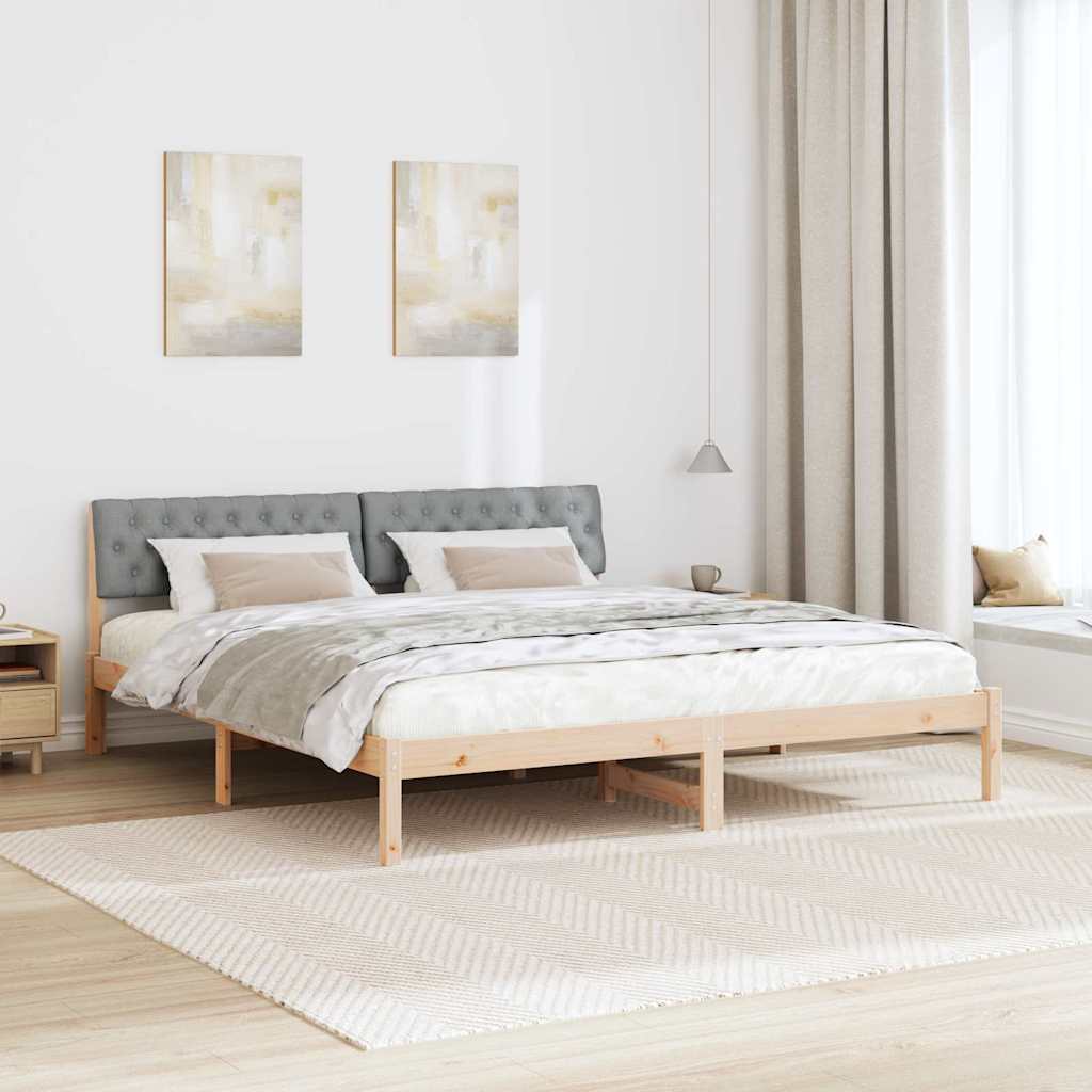 Sengestel Brun og lys grå 180 x 200 cm Massivt fyrretræ