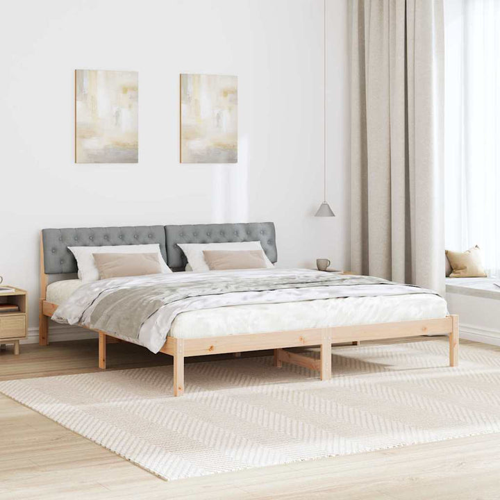 Sengestel Brun og lys grå 180 x 200 cm Massivt fyrretræ