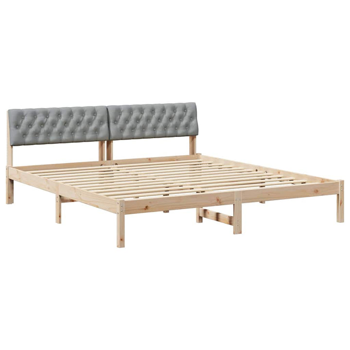Sengestel Brun og lys grå 180 x 200 cm Massivt fyrretræ