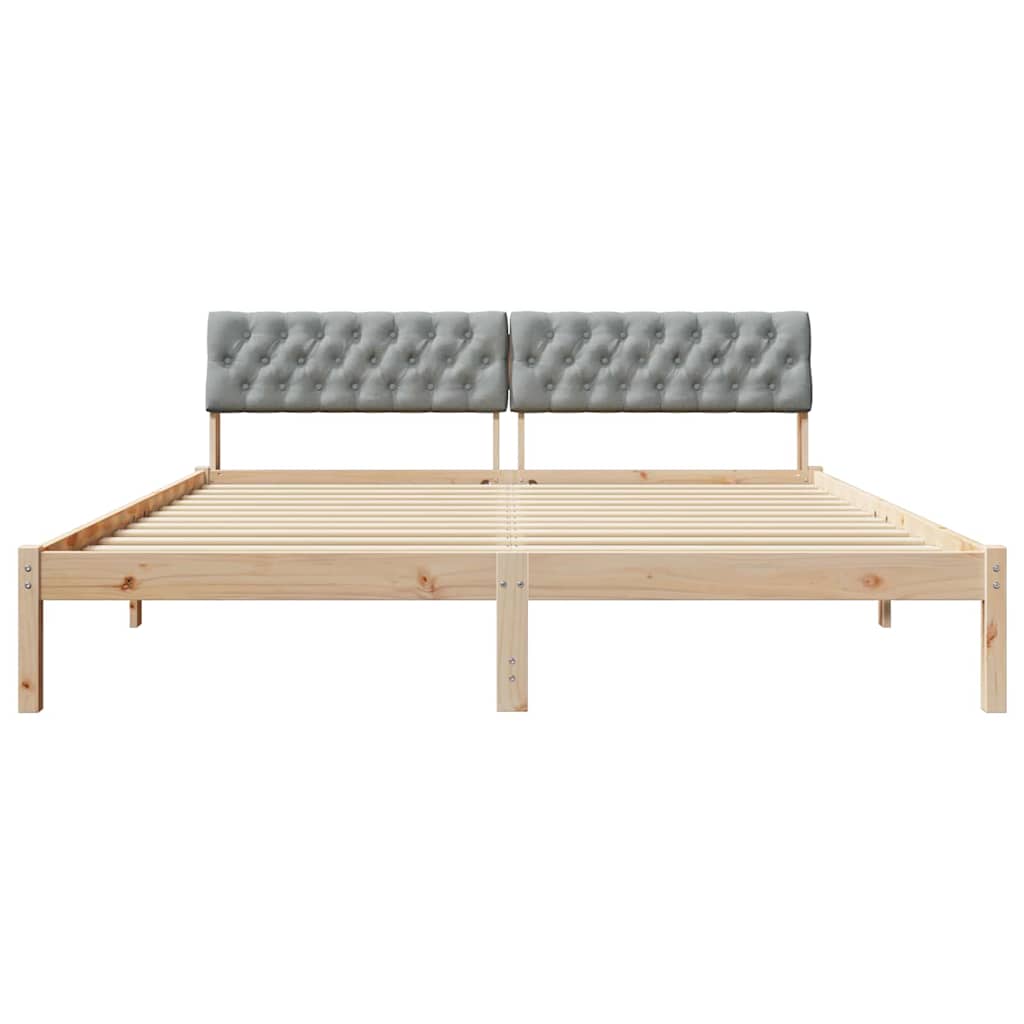 Sengestel Brun og lys grå 180 x 200 cm Massivt fyrretræ