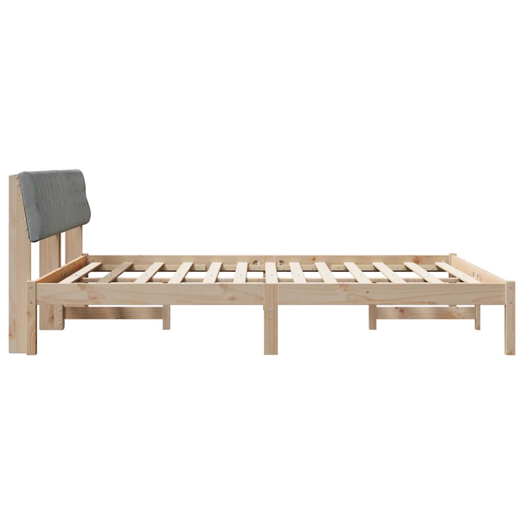 Sengestel Brun og lys grå 180 x 200 cm Massivt fyrretræ