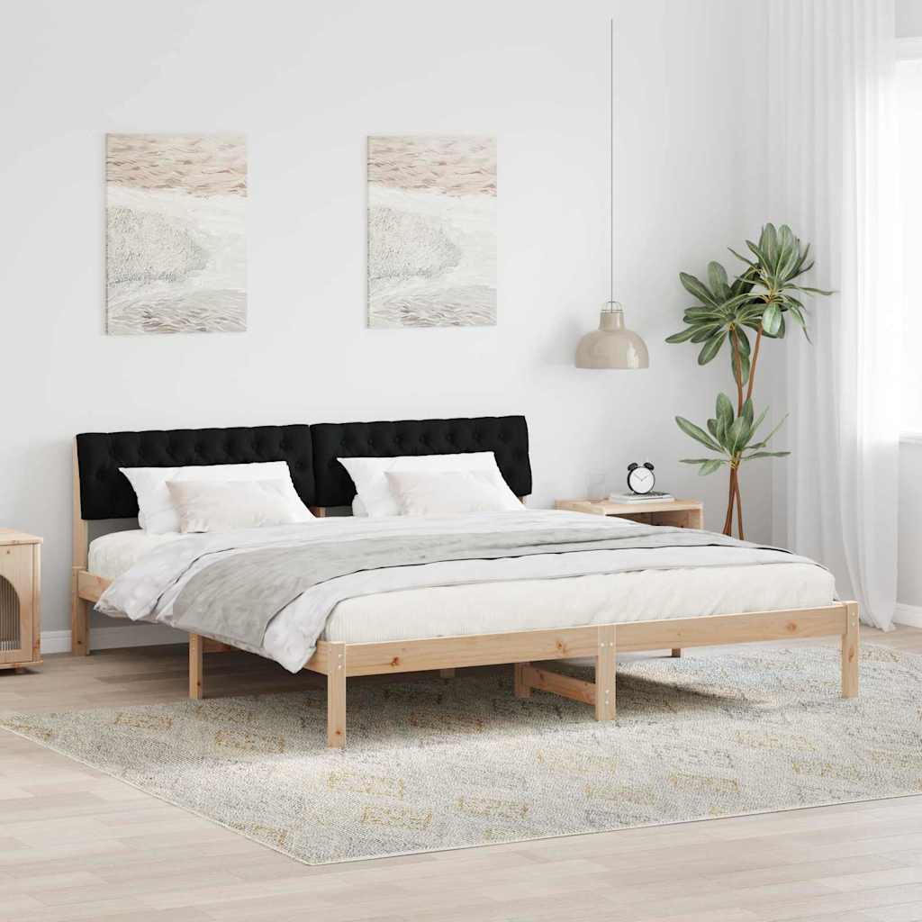 Sengestel Brun og sort 180 x 200 cm Massivt fyrretræ