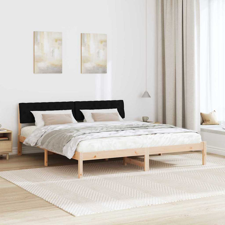 Sengestel Brun og sort 180 x 200 cm Massivt fyrretræ