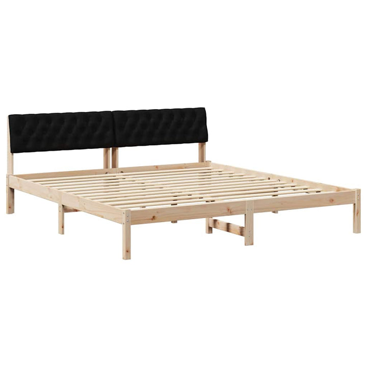 Sengestel Brun og sort 180 x 200 cm Massivt fyrretræ