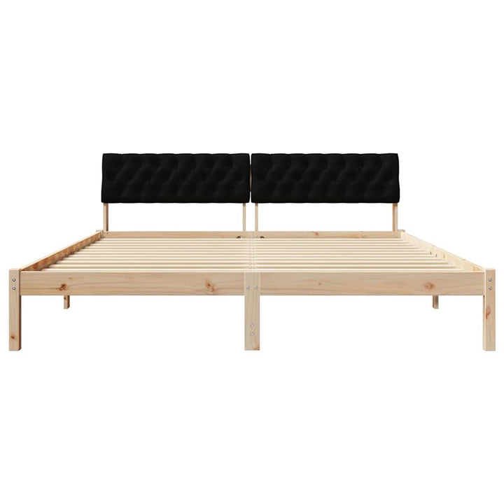 Sengestel Brun og sort 180 x 200 cm Massivt fyrretræ