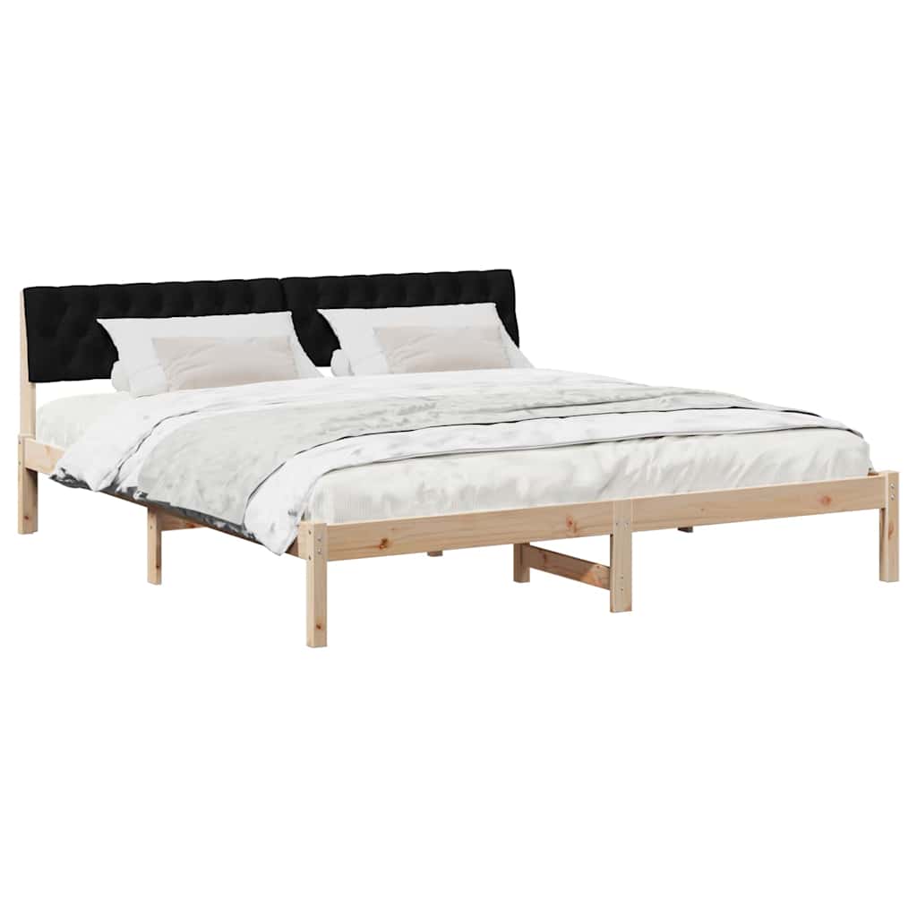 Sengestel Brun og sort 180 x 200 cm Massivt fyrretræ