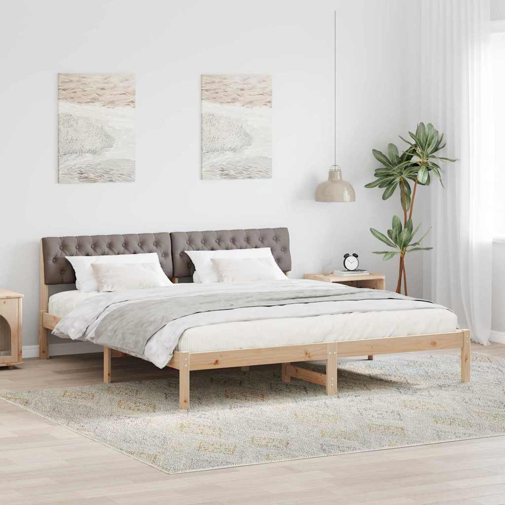 Sengestel Brun og taupe 180 x 200 cm Massivt fyrretræ