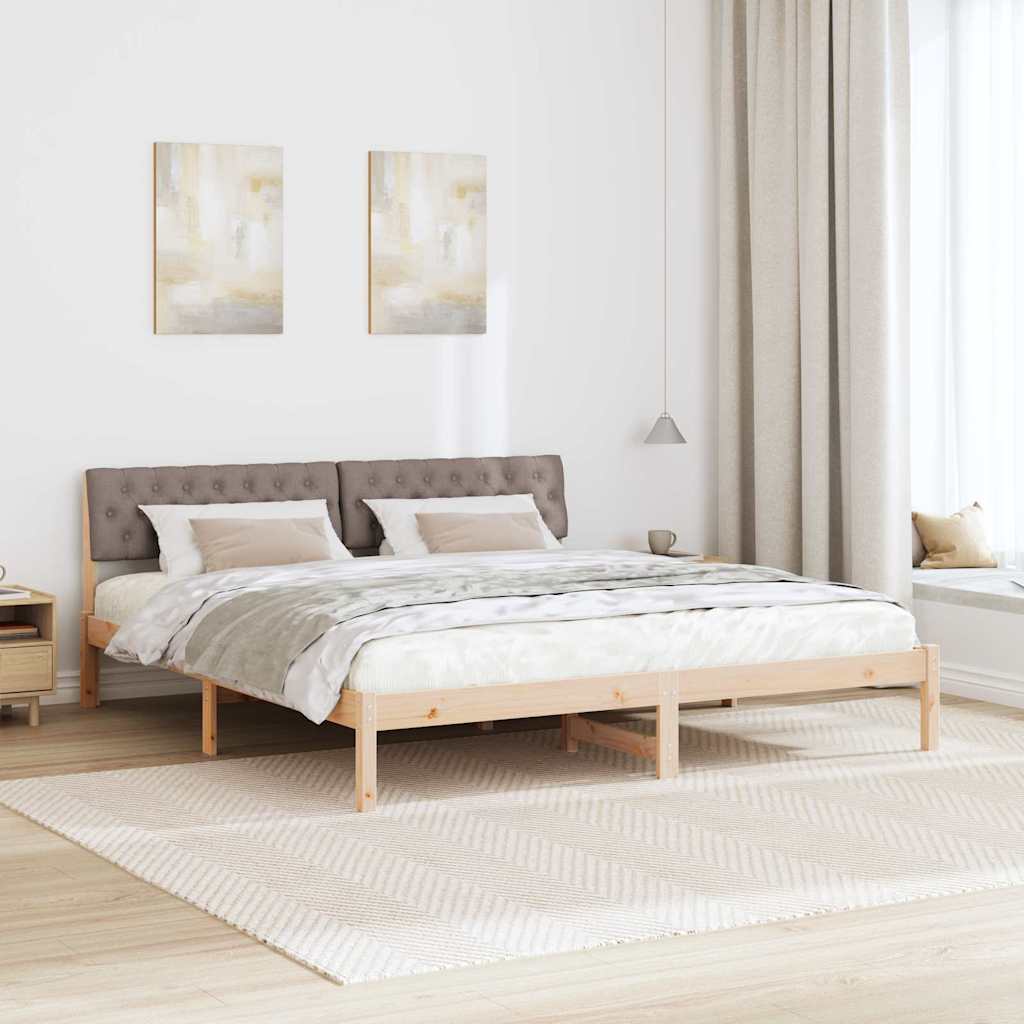 Sengestel Brun og taupe 180 x 200 cm Massivt fyrretræ