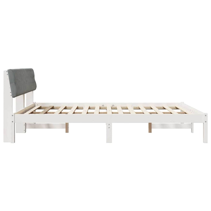 Sengestel Hvid og lys grå 180 x 200 cm Massivt fyrretræ