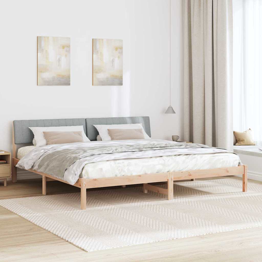 Sengestel Brun og lys grå 200 x 200 cm Massivt fyrretræ