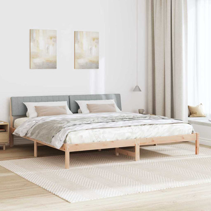 Sengestel Brun og lys grå 200 x 200 cm Massivt fyrretræ